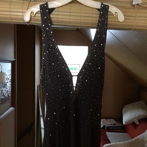 Black sequin prom dress